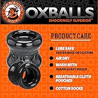 Vista 6 de OXBALLS Estirador de bolas para apretar, anillo grueso y flexible de Blubbery que convierte tus nueces en perchas bajas y pesadas, saco de goteo