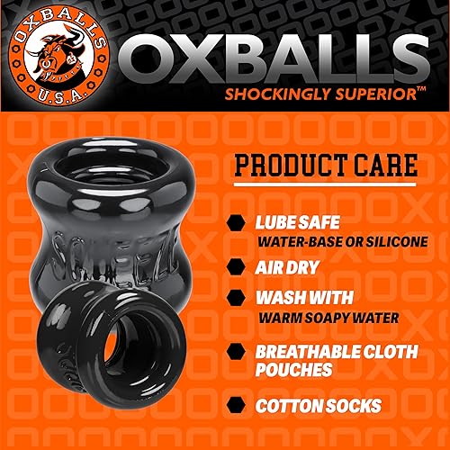 Miniatura 6 de OXBALLS Estirador de bolas para apretar, anillo grueso y flexible de Blubbery que convierte tus nueces en perchas bajas y pesadas, saco de goteo