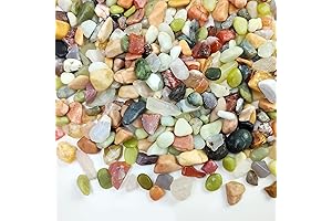 THARSO 2lbs Non-Toxic Polished River Rocks, 3/8 Inch Decorative Succulent & Plants...