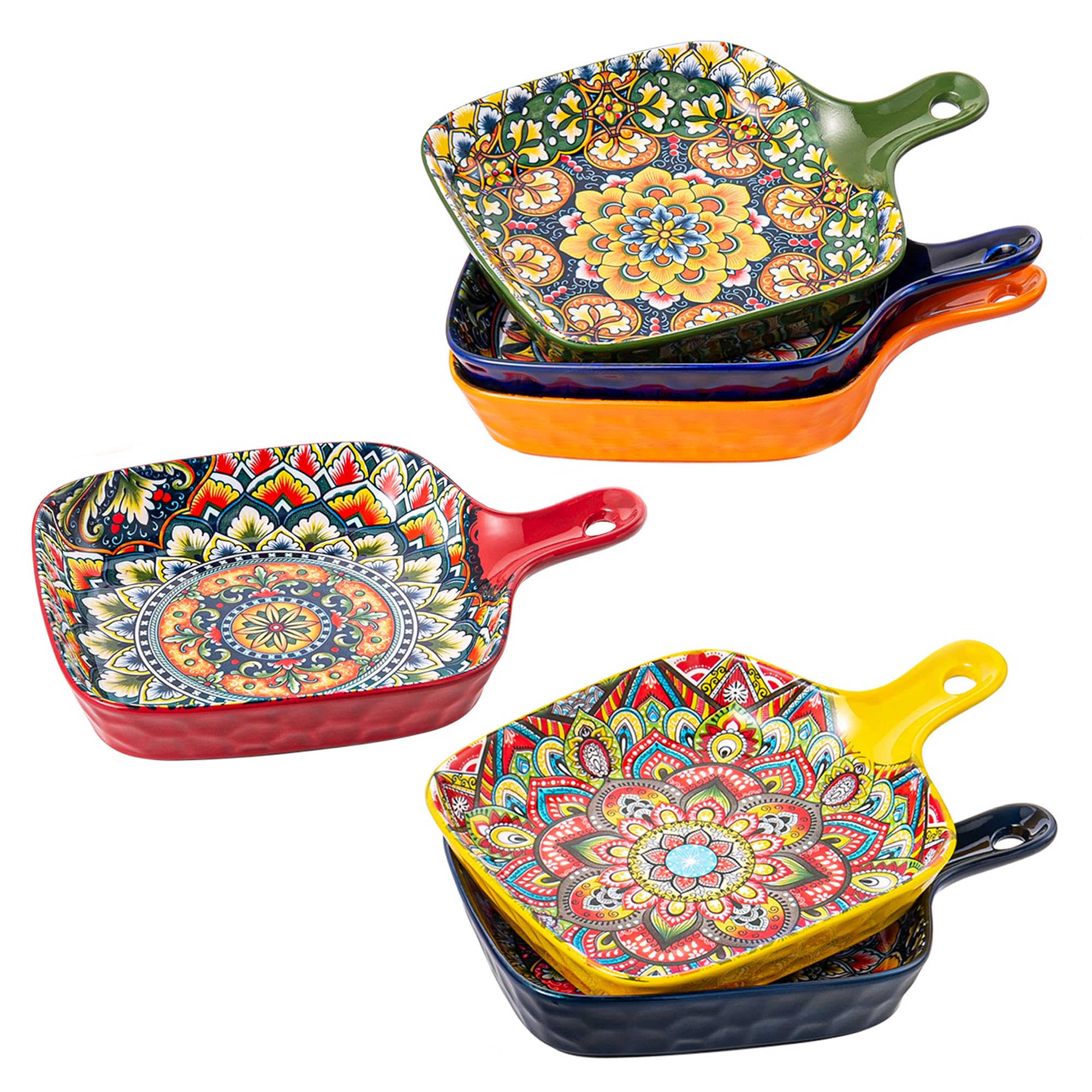 Photo 1 of Henten Home Ceramic Salad Bowl Set with Handle, 17 oz, Set of 6