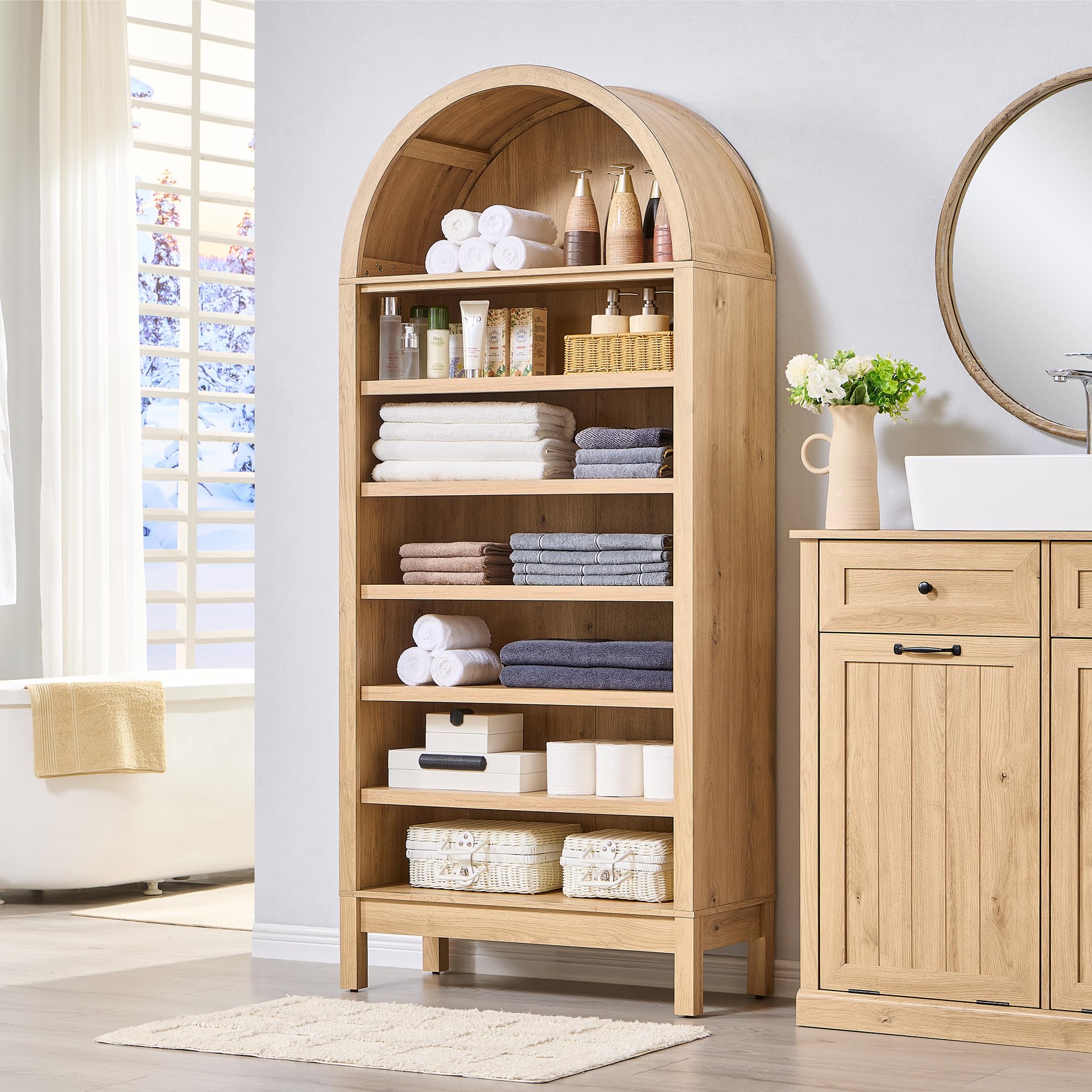 IFBUY 71 Tall Arched Storage Cabinet