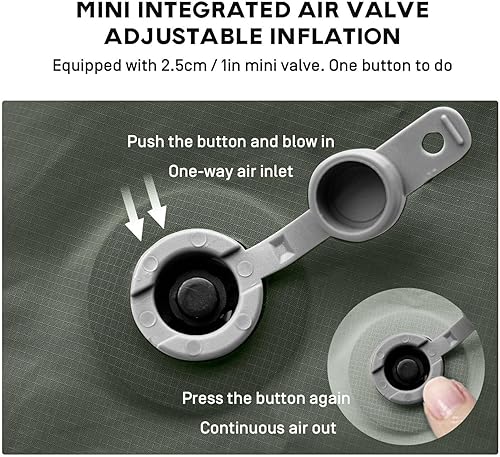 Miniatura 6 de Cojín inflable para asiento, portátil, ligero, para viajes, 17.3 x 13.4 x 2 pulgadas, resistente a la humedad y al agua, para silla de campamento,