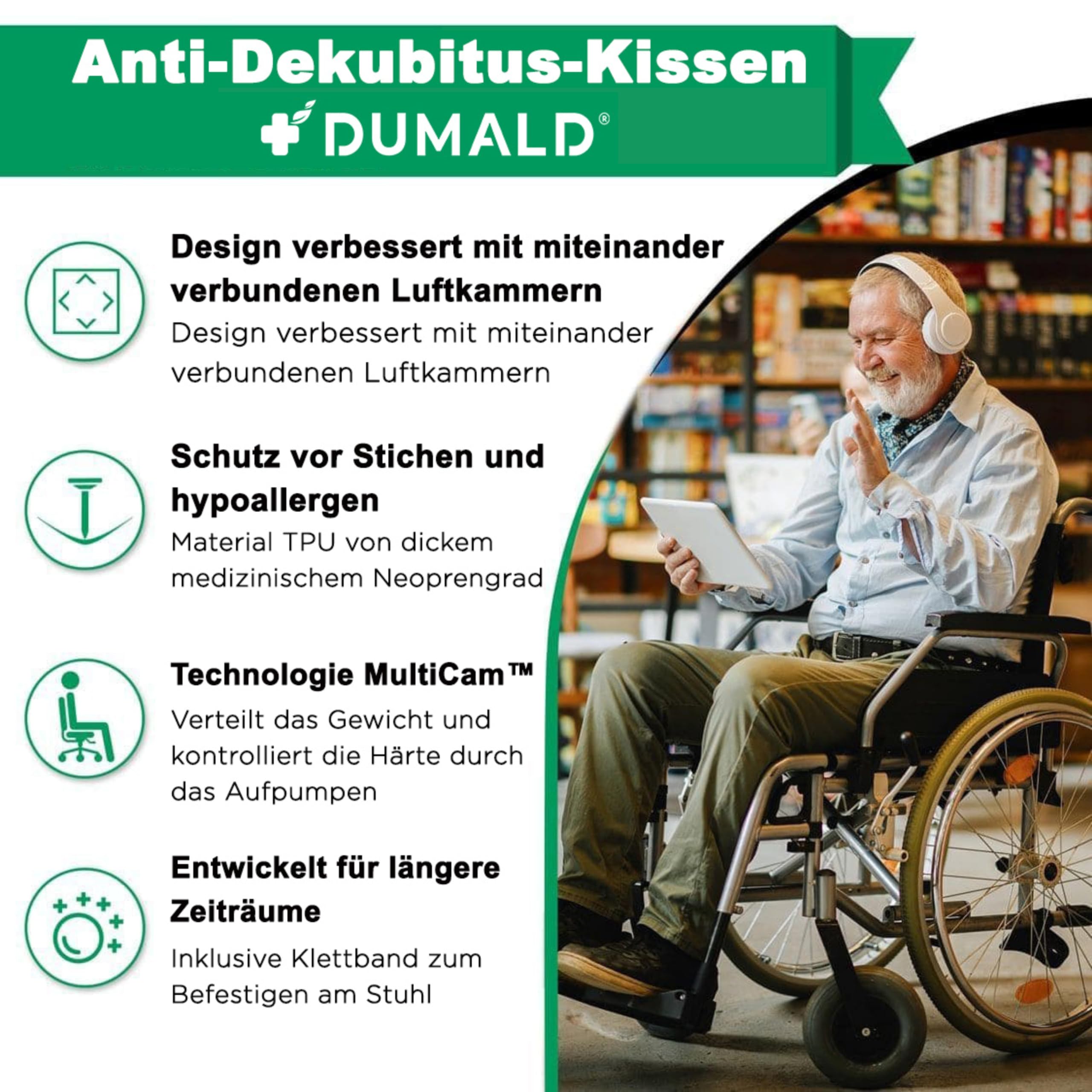 Dekubitus Sitzkissen Rollstuhl - Anti dekubitus Kissen Rollstuhl Sitzkissen - Antidekubitus Sitzkissen - Anti-dekubitus-sitzkissen Anti Dekubitus - Sitzring steißbein Entlastung