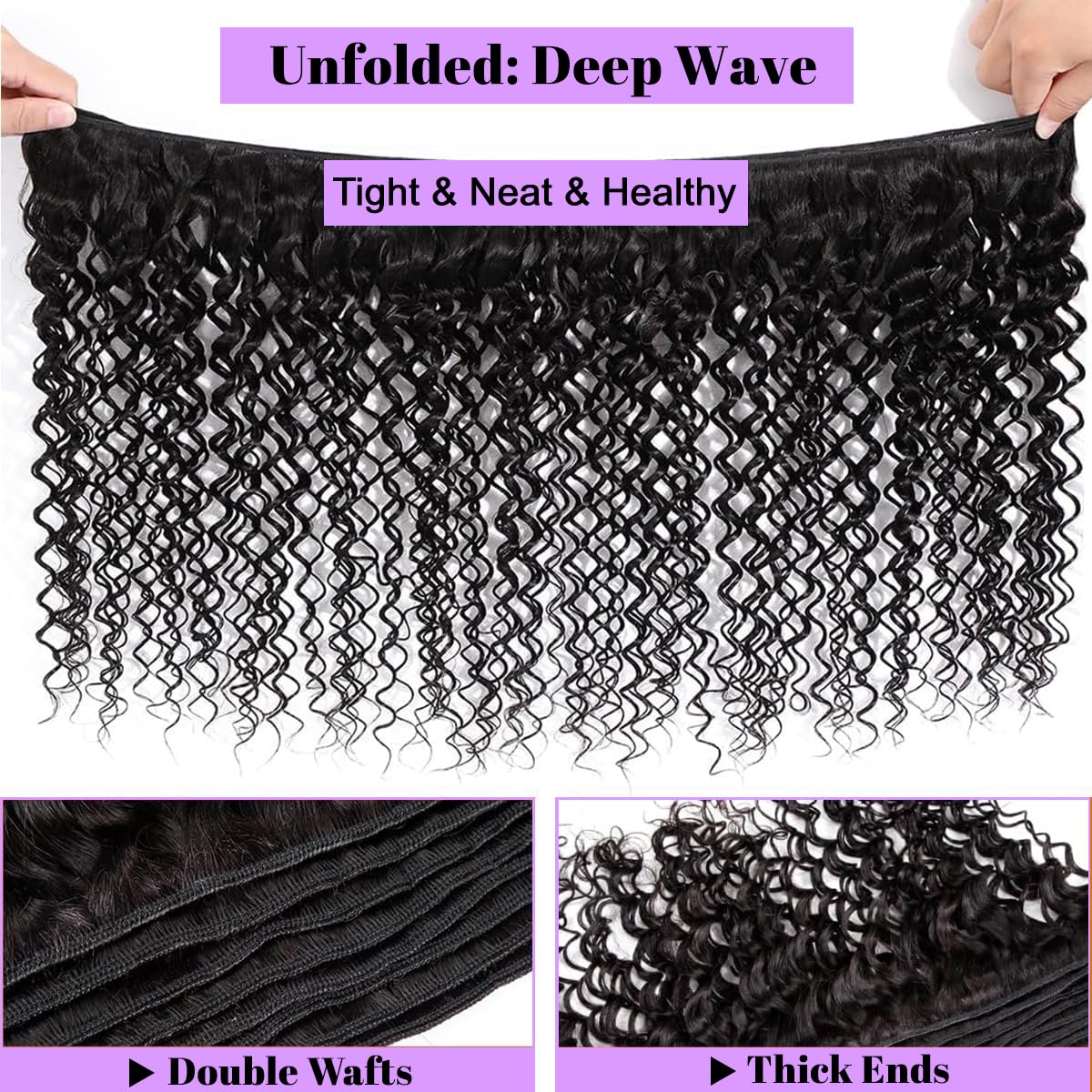 Human Hair Bundles with Closure (26 28 30+20 Closure) Deep Wave Bundles with Closure 100% Unprocessed Brazilian Virgin Curly Closure with Bundles Human Hair Weave with 4x4 Lace Closure Natural Color