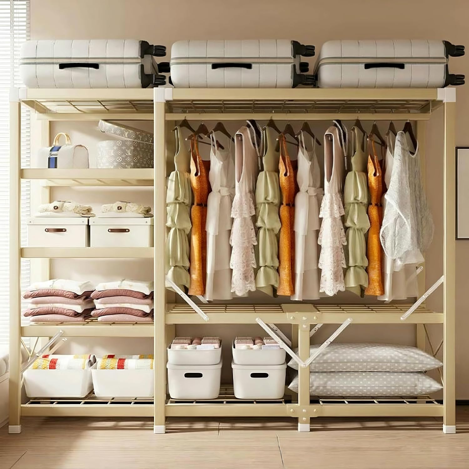 ワードローブ 服ダンス 収納 衣類 洋服 組み立て式 衣類収納ラック ワードローブ 服ダンス 収納 衣類 洋服 組み立て式 衣類収納ラック