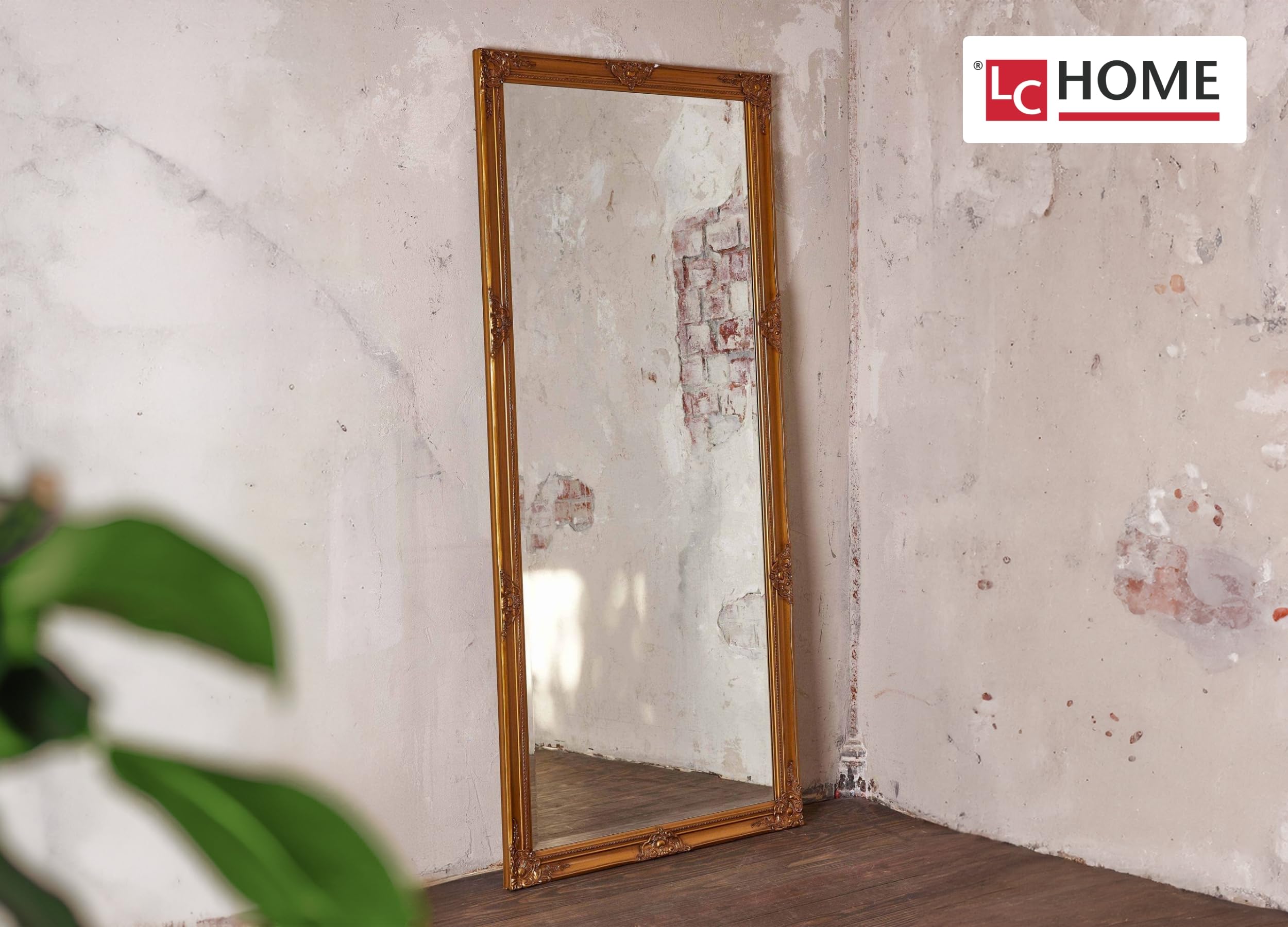 LC Home Wandspiegel Barock Gold ca. 180 x 80 cm Antik-Stil m. Facettenschliff XL Ganzkörperspiegel, Gaderobespiegel, Flurspiegel, Spiegel klassisch