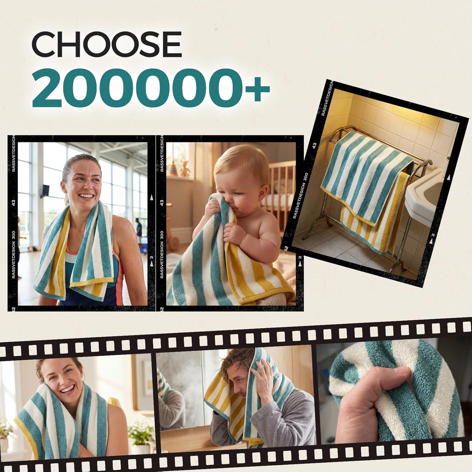 REDKISS 3-Pack Premium Hand Towels, 28x12 Inches 100% Cotton Bath Towels, Ultra Soft and Highly Absorbent Towel for Bathroom, Gym, Hotel,and Spa - Image 7