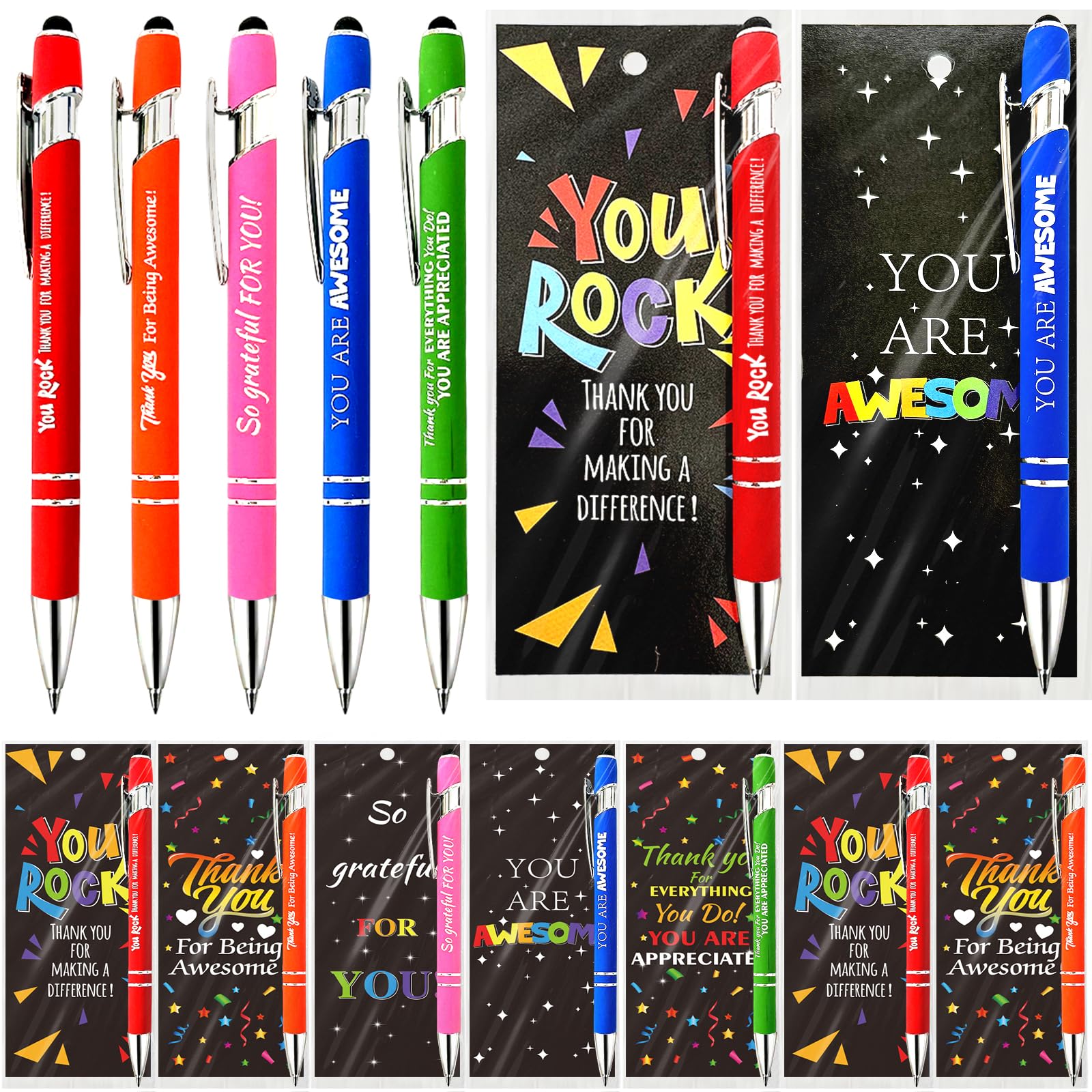 Aartner 60 Sets Employee Appreciation Gifts Pens Bulk Team Teacher Staff Thank You Gifts with Bookmarks Favors Items Black Ink Ballpoint Pen