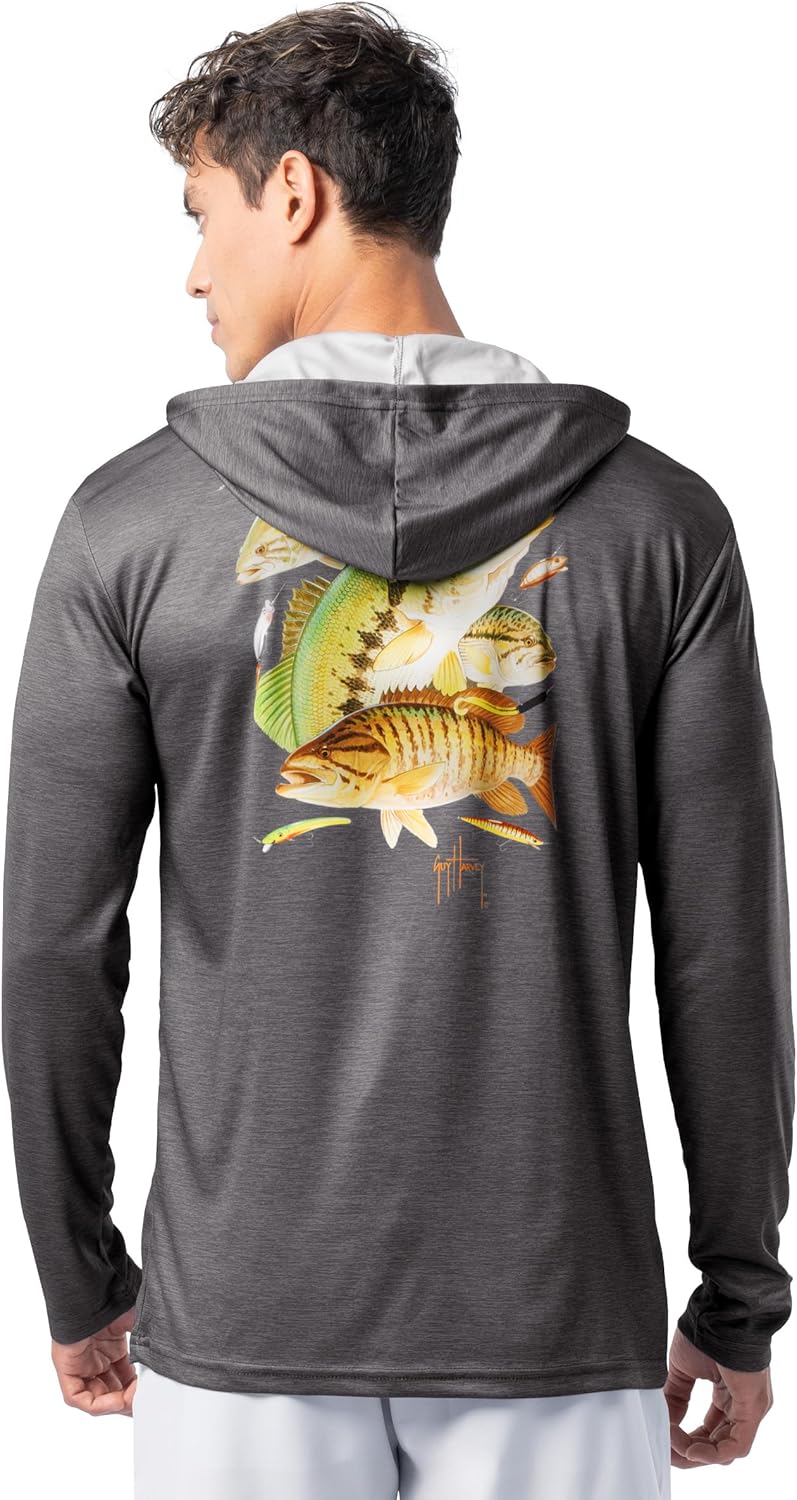 Guy Harvey Men's Performance UPF 50 Sun Protection Hooded Tee