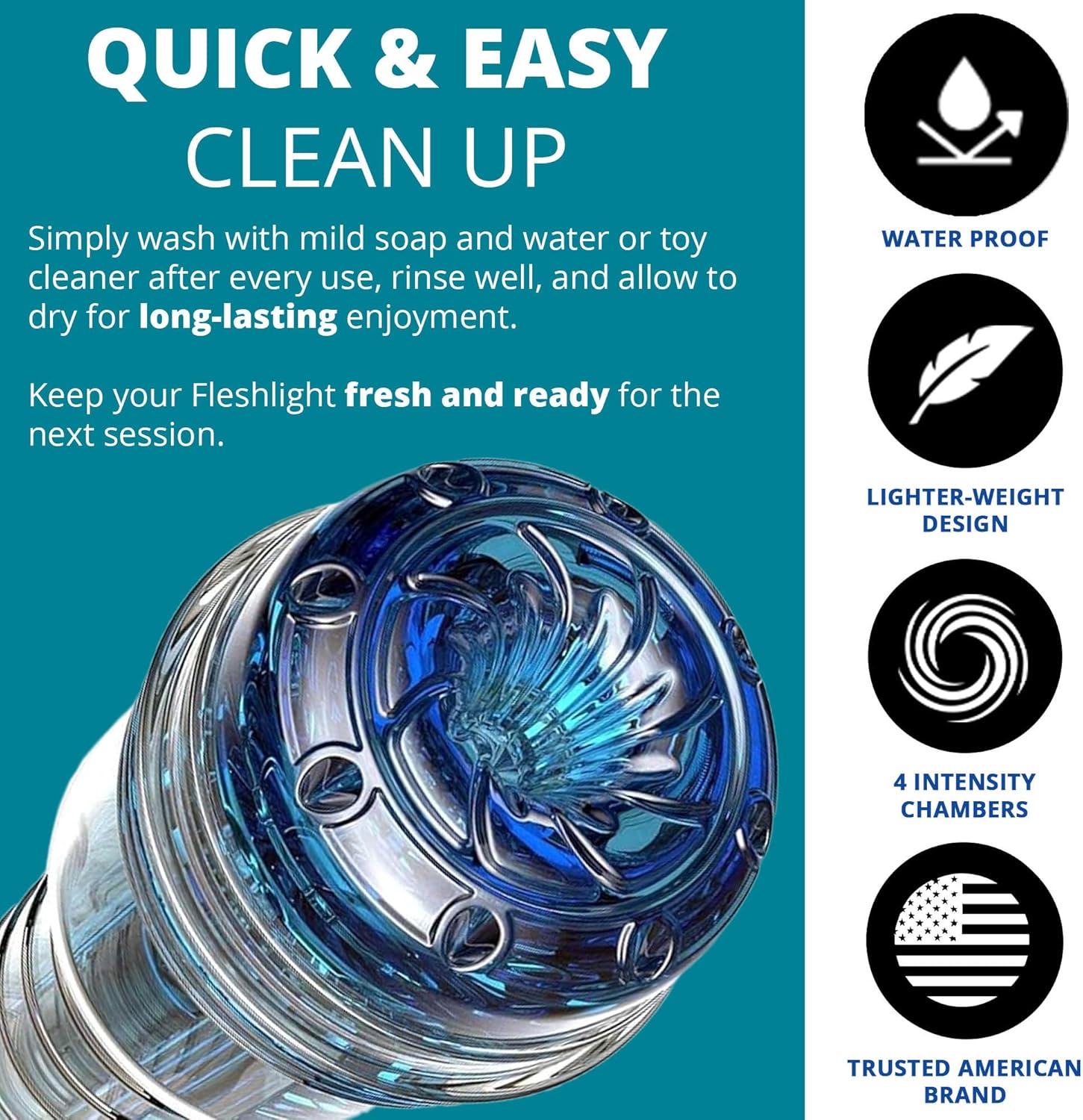 Adam and Eve Adam's Trainer by Fleshlight, Intensity Chambers to Enhance Stimulation, Male Masturbator Sex Toy, Electric Pocket Pussy Autoblow, 8.5 Inch, Clear