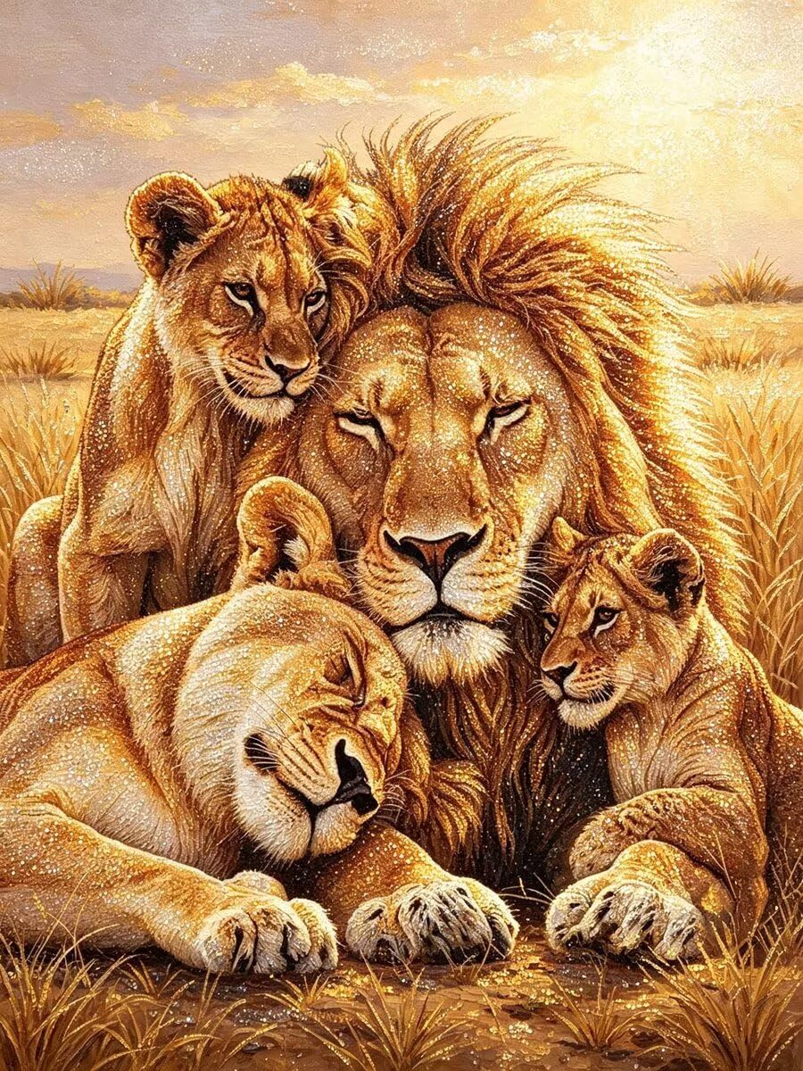 5D Lion Diamond Painting Adulte Ronde Diamond Peinture 60x80cm-1467