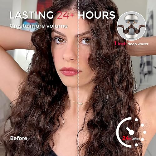 Miniatura 8 de Rizador de Cabello Ondulador TYMO ROVY - Varita Rizador de Ondas de Playa, Rizador de Cabello Iónico de Onda Profunda con Cerámica de 3 Barriles