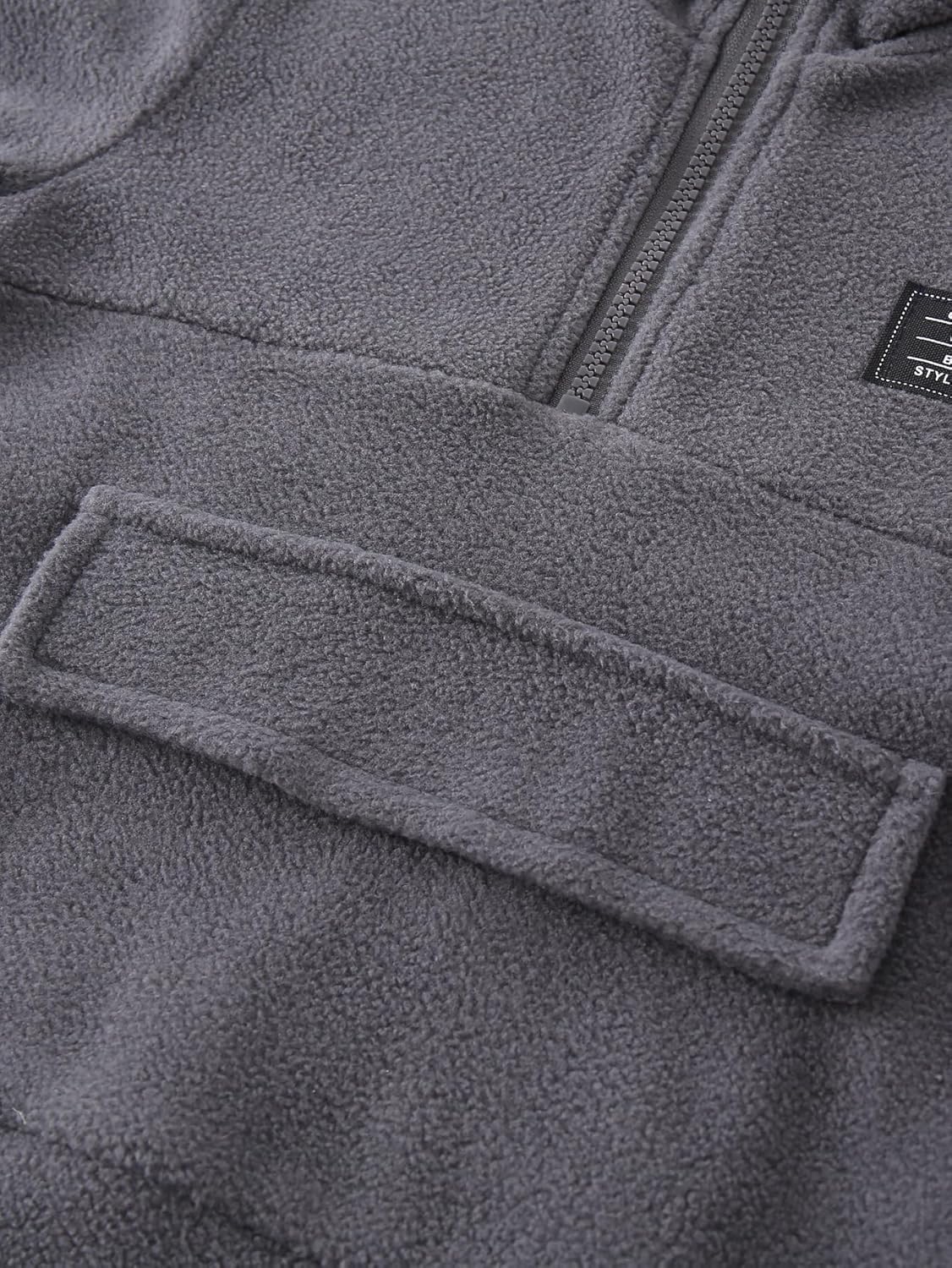 2 Pieces Boy's Half Zip Fleece Pullover Long Sleeve Hoodies and Jogger Pants Winter Outfit Set 3-12Y - Image 4