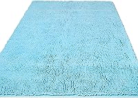 Vista 123 de Yeaban Juego de alfombras de baño verde manzana 2 piezas (20" x 32" y 17" x 24"), tapetes de baño de felpilla gruesa Alfombras de baño absorbentes