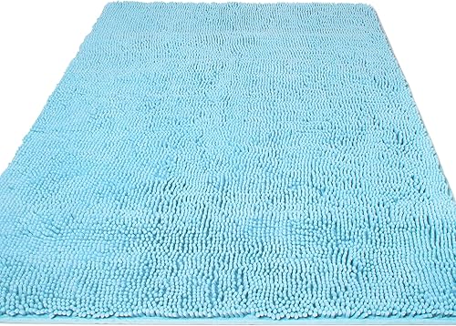 Miniatura 133 de Yeaban Alfombras de baño gris oscuro – Gruesas alfombras de baño de chenilla | Alfombras de baño absorbentes y lavables antideslizantes, alfombras
