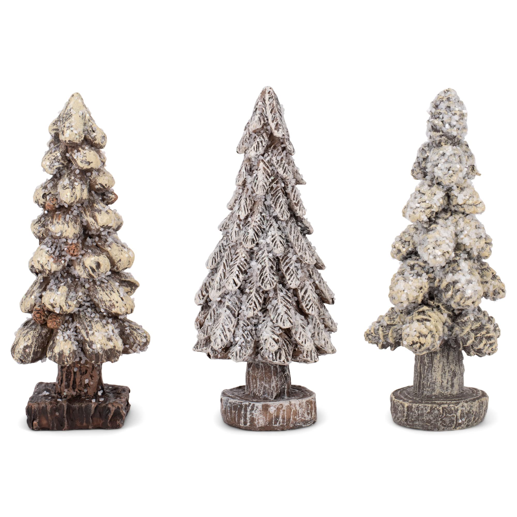 Amazon.com: Transpac Rustic Snowy Tree Cream and Brown 5 Inch Resin ...