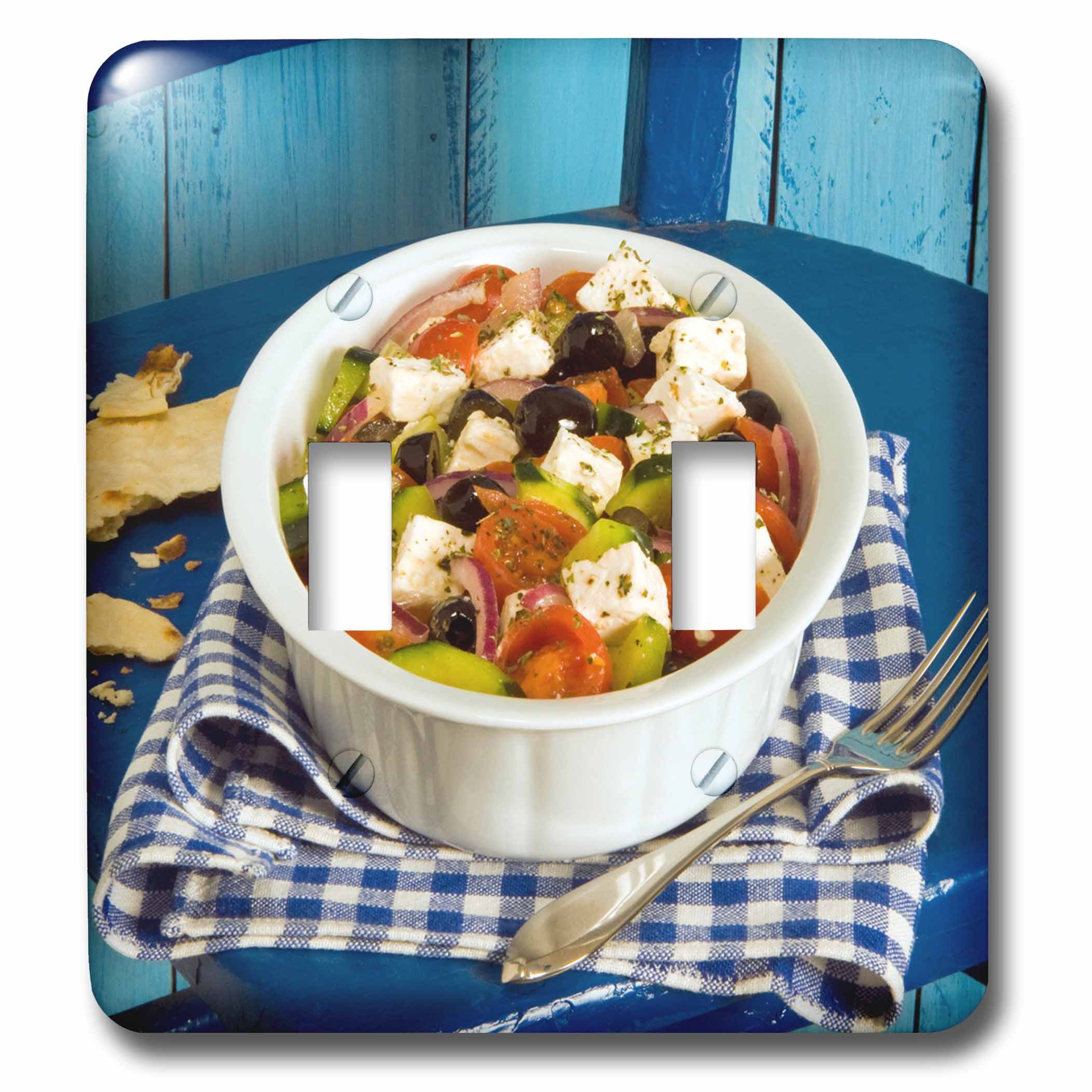 Interrupteur à baïonnette multicolore 3dRose LSP_277454_2 au motif original de salade grecque