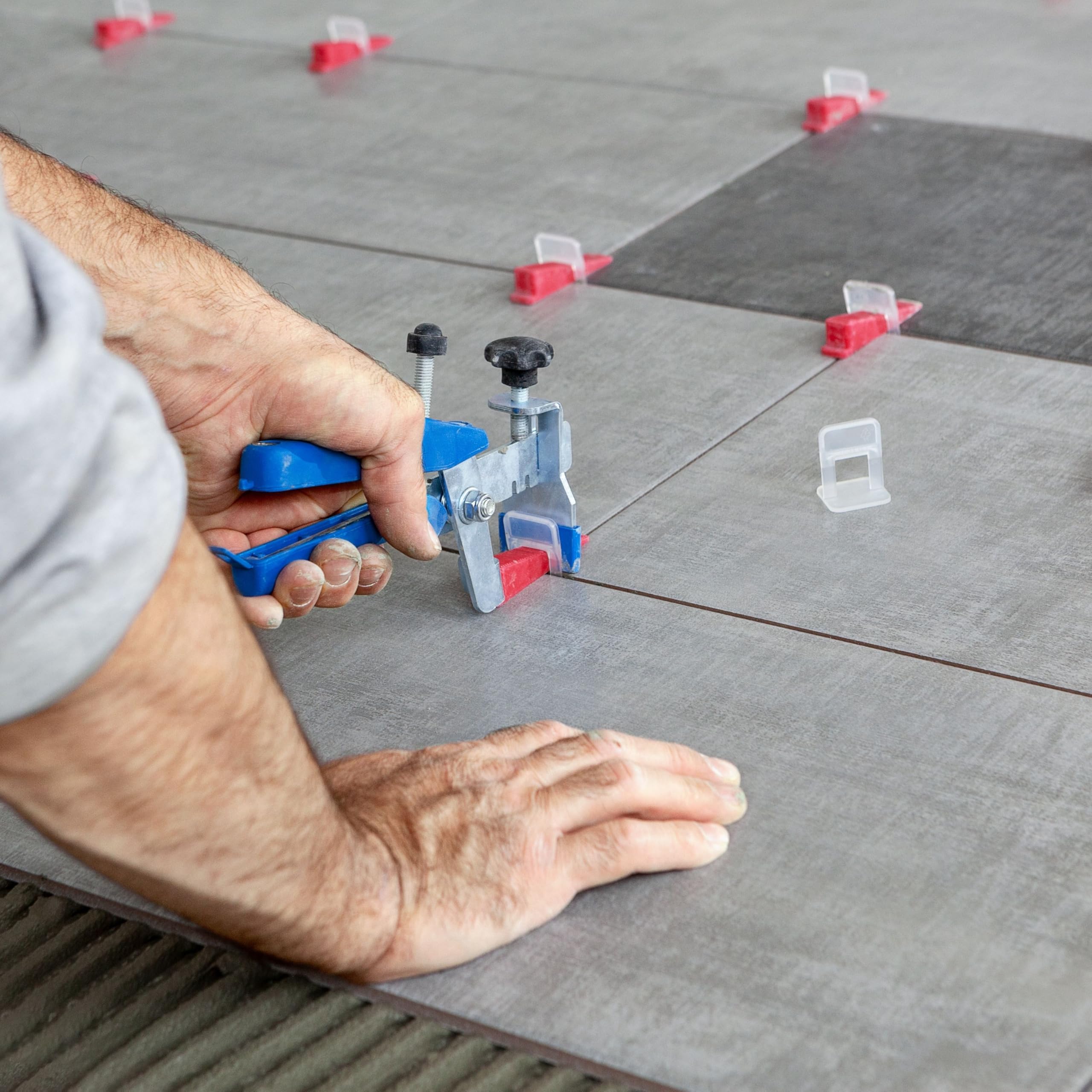Distanziatori per piastrelle, per larghezza fuga 2 mm e altezza piastrella 3-15 mm, 100 pezzi, Distanziatore livellante, Sistema livellamento pavimenti, Utensili e Ausili piastrellatura, tile