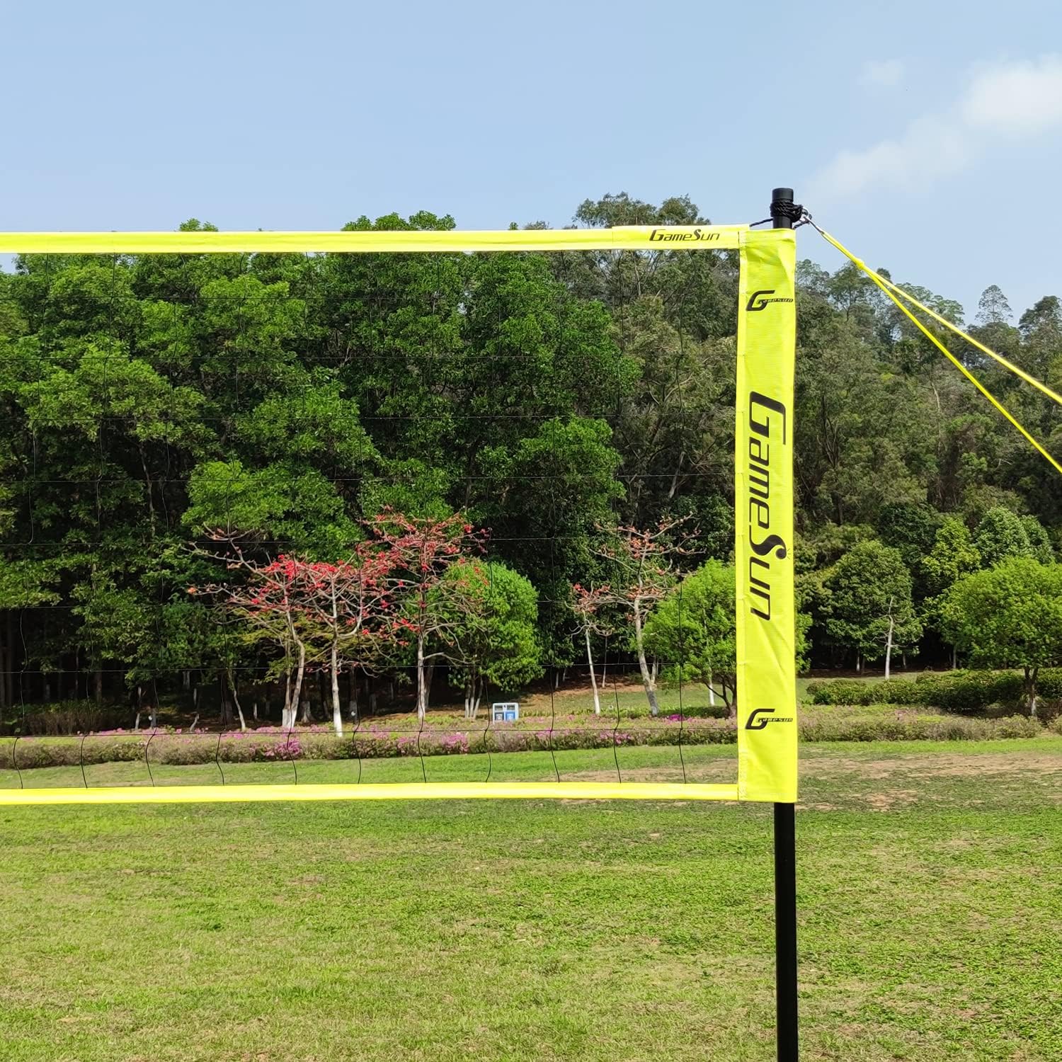 Gamesun Portable Volleyball Sets, Outdoor Volleyball Net System for Outdoor Beach Backyard with Professional Volleyball Net, Wrap Yarn Volleyball and Pump, Boundary Line, Carry Bag : Sports & Outdoors