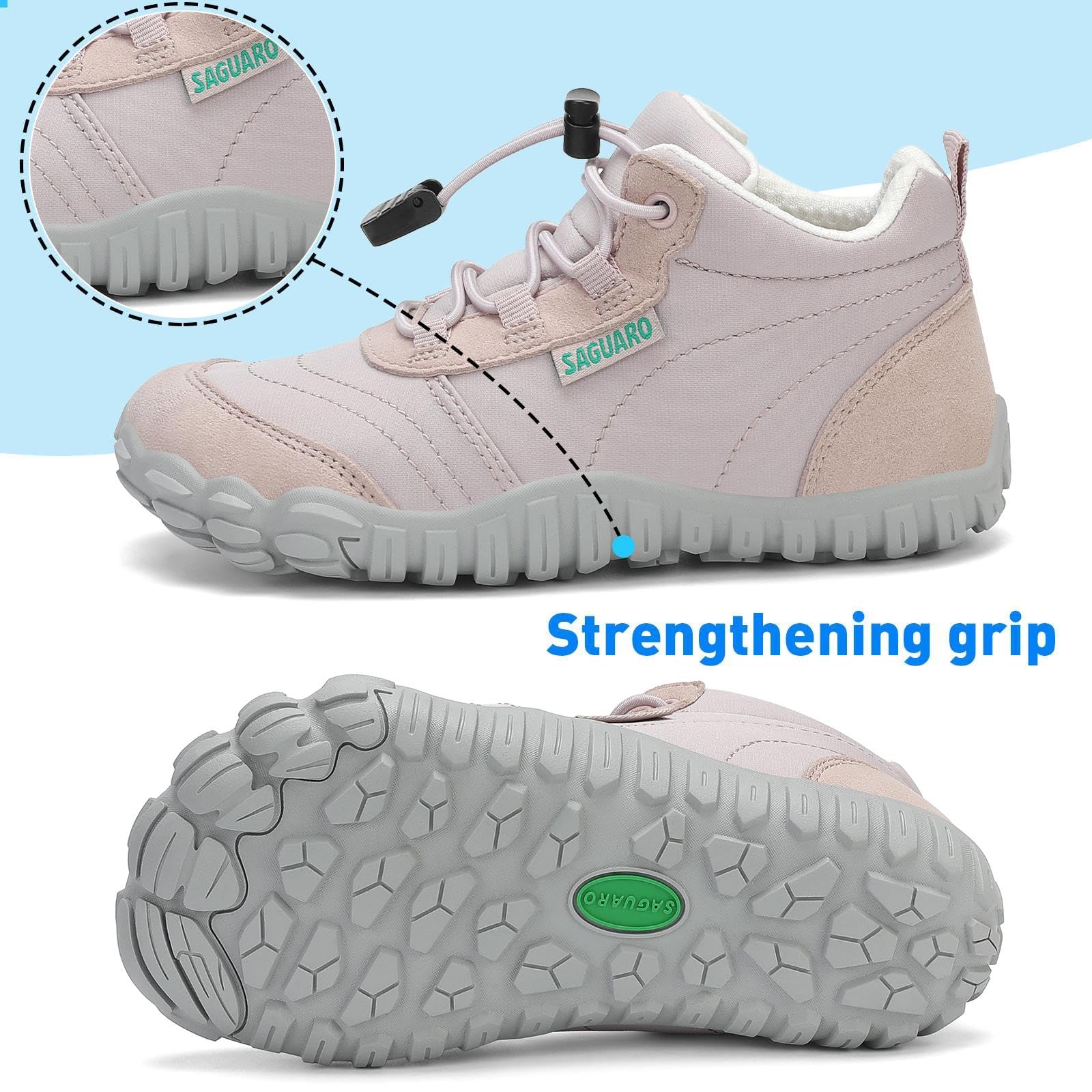 SAGUARO Enfants Chaussures de Trail Minimaliste Barefoot Running Sneakers Léger Respirantes 26-36 EU