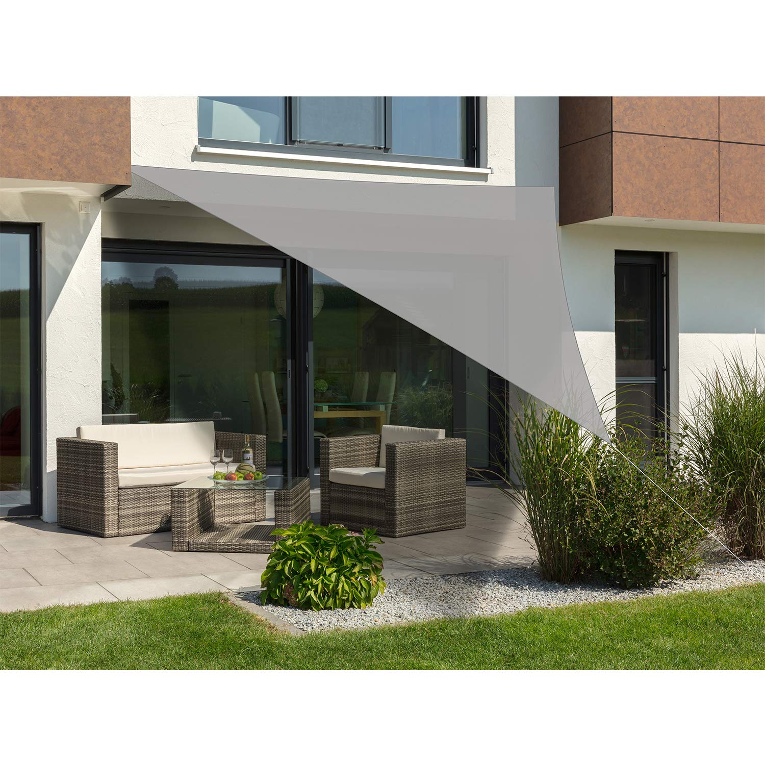 Schneider Sonnensegel Teneriffa, silbergrau, 500 x 500 x 500 cm dreieckig, 231-14, HDPE-Gewebe, 1.6 kg