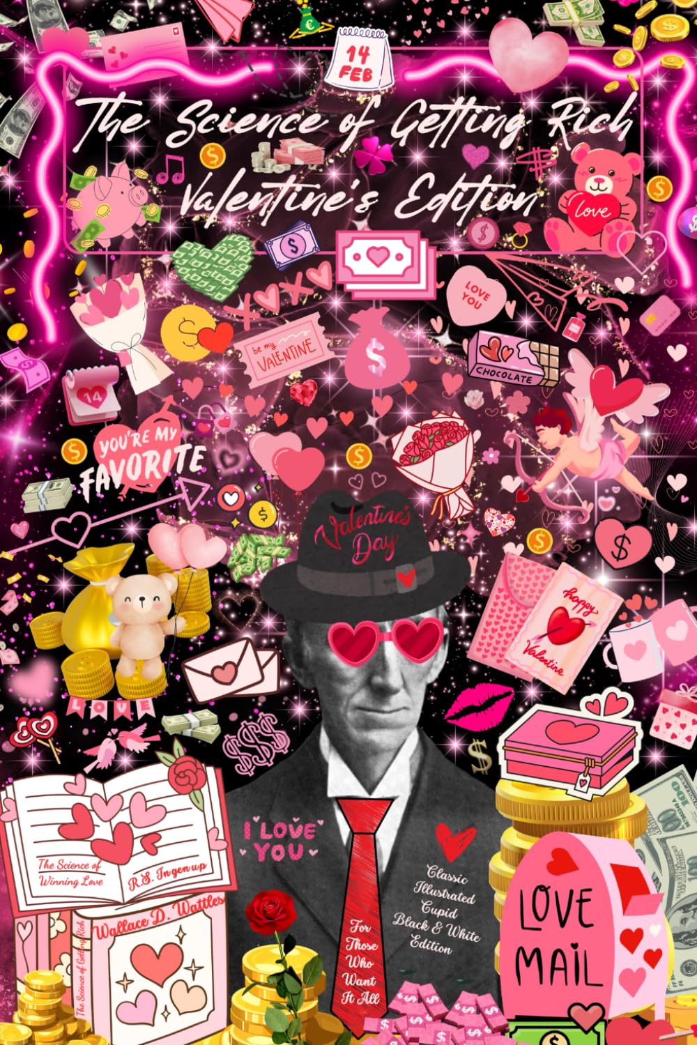 The Science of Getting Rich Valentine’s Edition - Give Love, Get Rich: For Those Who Want It All - Classic Illustrated Cupid Black & White Edition