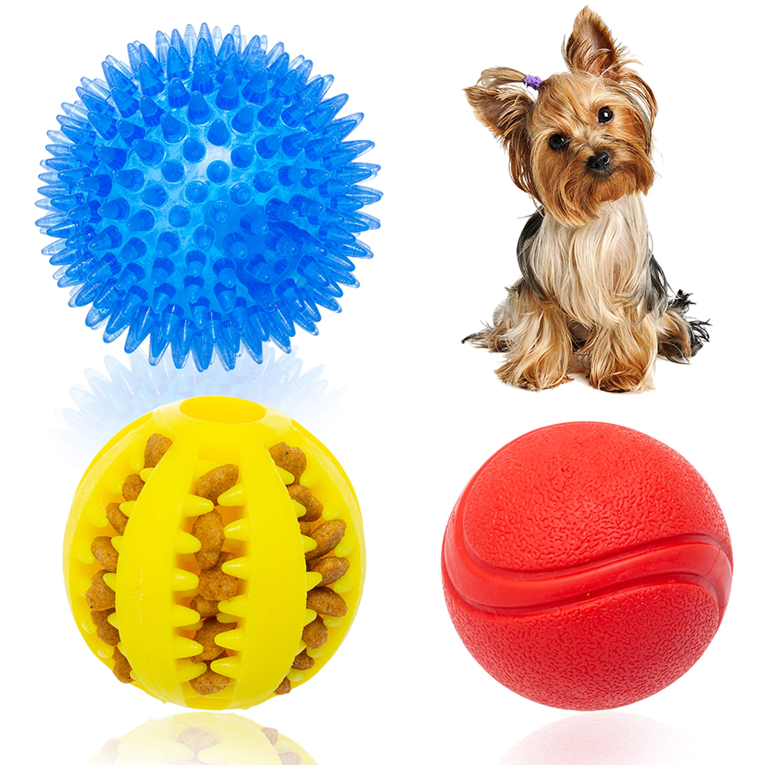 Segzwlor Dog Toy Balls - Squeaky Ball Dog Chew Toy , Dog IQ Treat Ball Tooth Cleaning, Dog Solid Ball - Interactive Toy Ball Get Rid of Boredom for Small Dogs