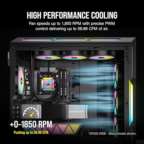Miniatura 5 de CORSAIR iCUE AR120 RGB Digital 4.724 in ARGB-Compatible Ventilador Individual - Blanco