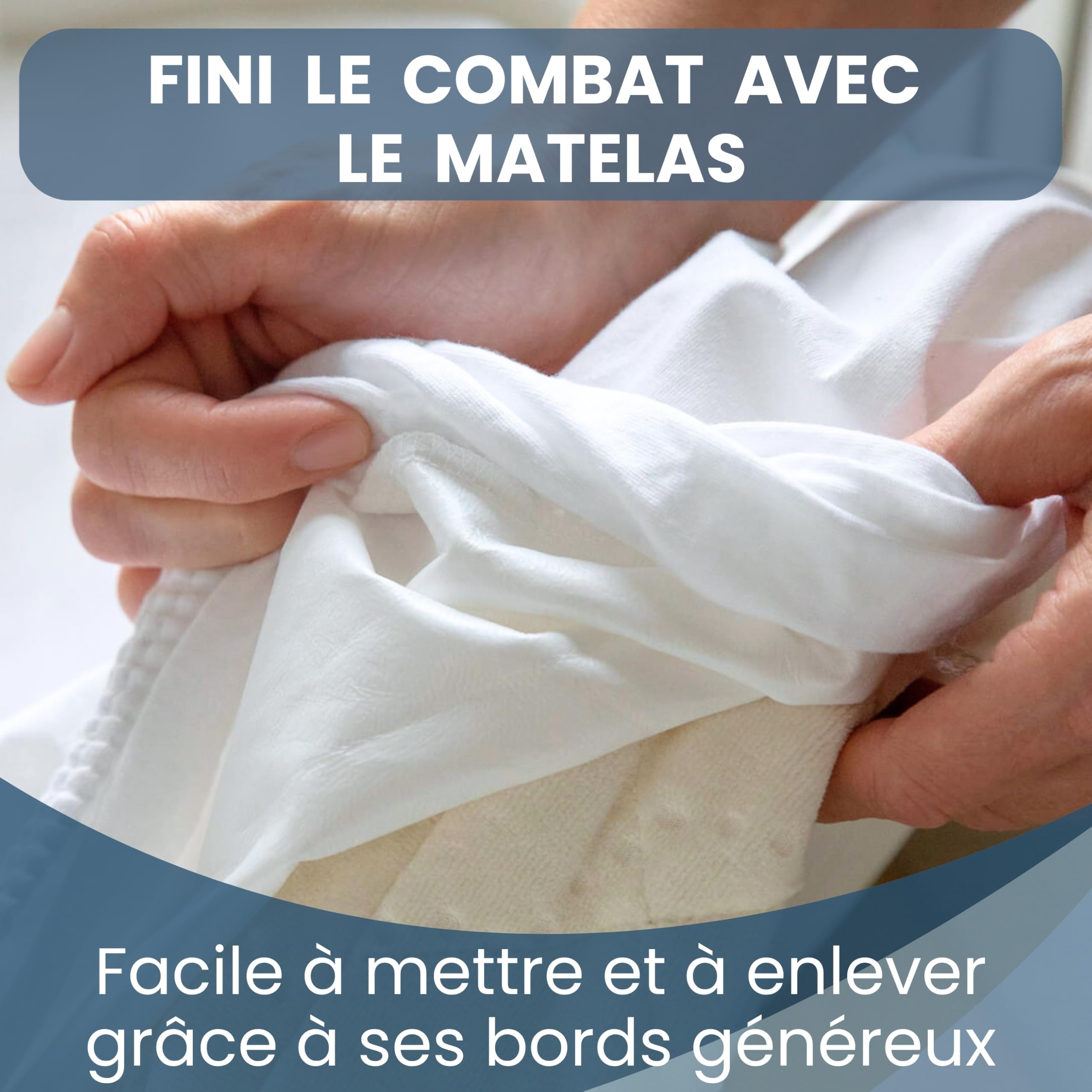 Bisoo Drap Magique. Drap-Housse 60x120 1 Blanc + 1 Gris pour Lit Bébé | Drap-Housse et Alèse en une Pièce, Économie, Imperméable, Respirant, Silencieux, Coton Jersey Oeko-Tex