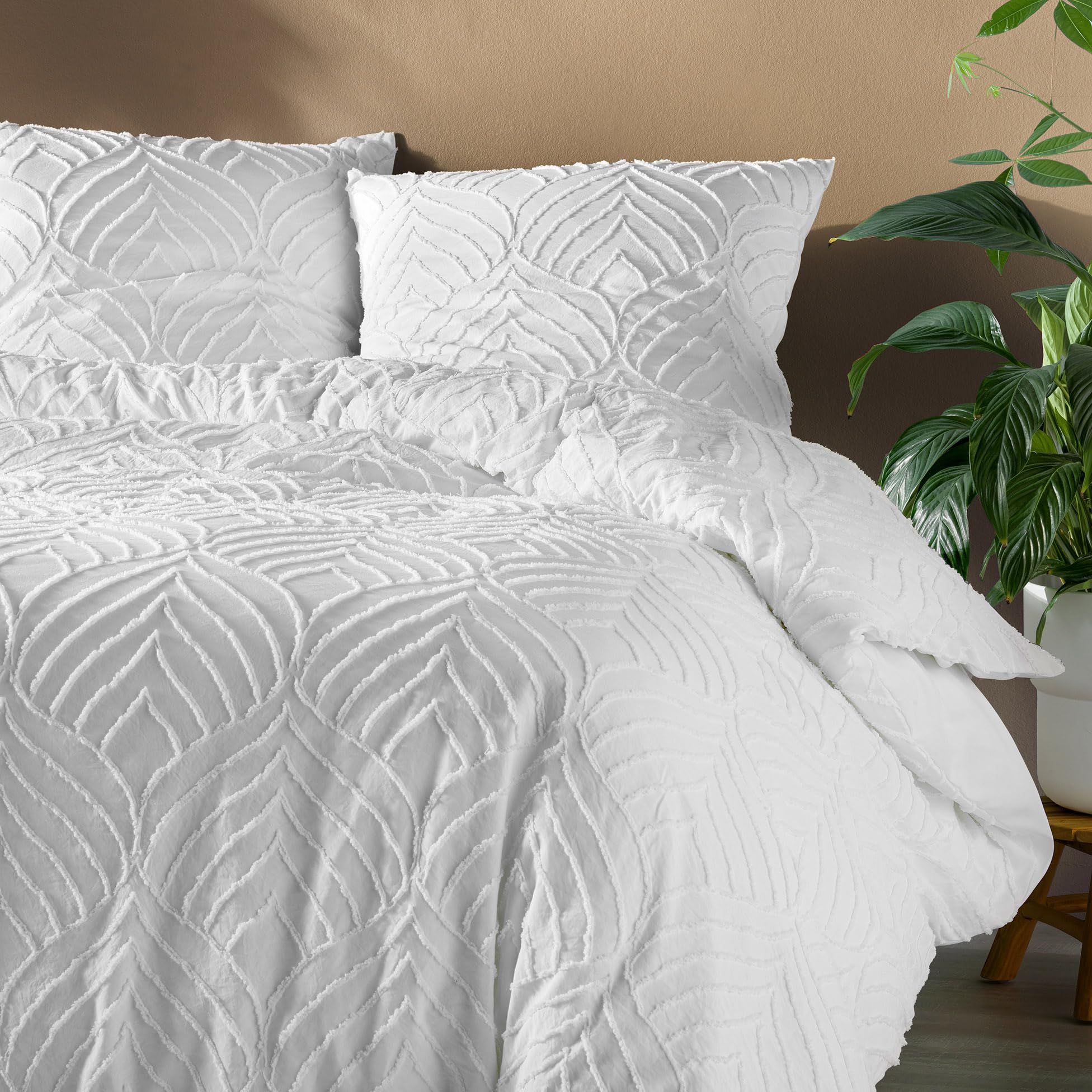 Parure Letto 3 Pezzi Velvet Flower Bianco - Percalo Cotone 240x220cm - Foto 5