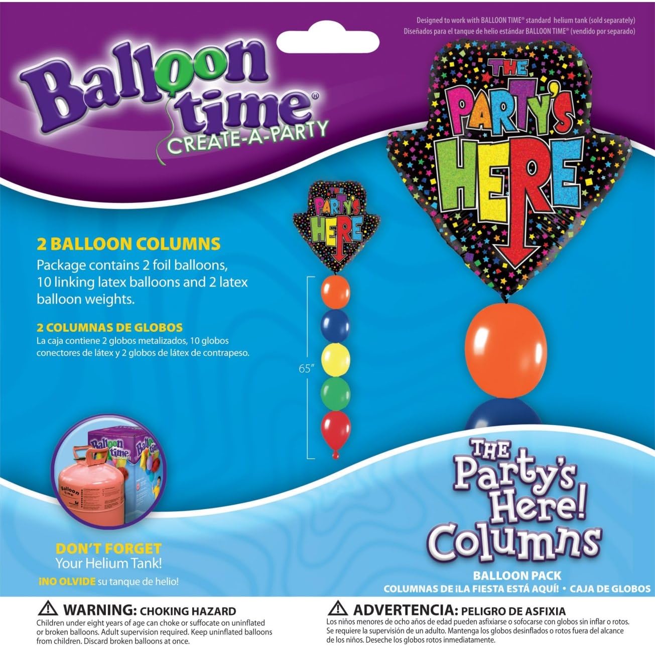 Balloon Time Column Balloons Party'S Here Use W/ Helium