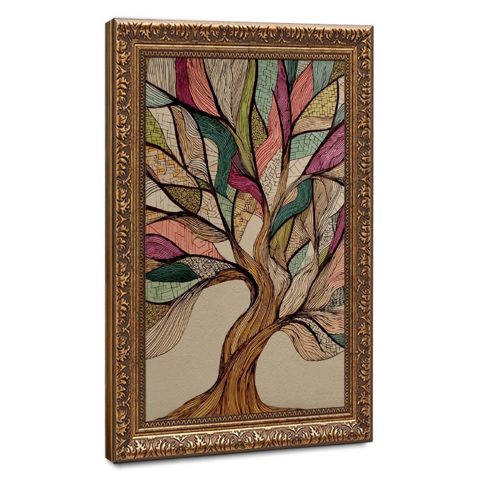 AYINUER Colorful Abstract Tree Pattern Print Poster Canvas Poster for Dorm Room Decor Gift
