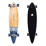 Retrospec Zed Pintail Longboard Skateboard Complete Cruiser | Bamboo & Canadian Maple Wood Cruiser w/Reverse Kingpin Trucks for Commuting, Cruising, Carving & Downhill Riding