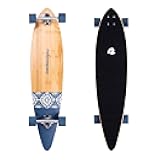 Retrospec Zed Pintail & Cruiser Longboard Adult Skateboard - 44in Bamboo & Canadian Maple Deck with ABEC-7 Bearings, 70mm PU Wheels for Commuting & Carving