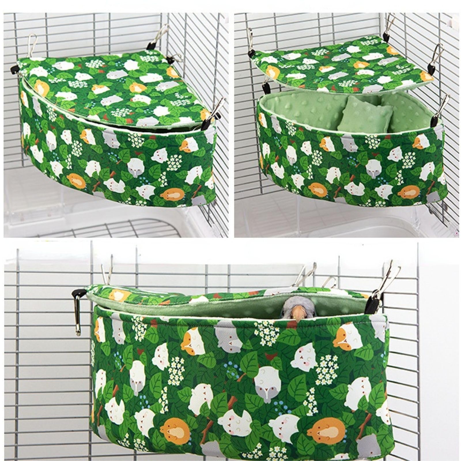 Parrot Cockatiel Warm House Bird Nest Bed Hanging Hammock Birds Sleeping Bed Parrot Hideway Bed Fleece Washable for Parrot Parakeet Cockatiels Budgies Lovebird (Small,Grey)