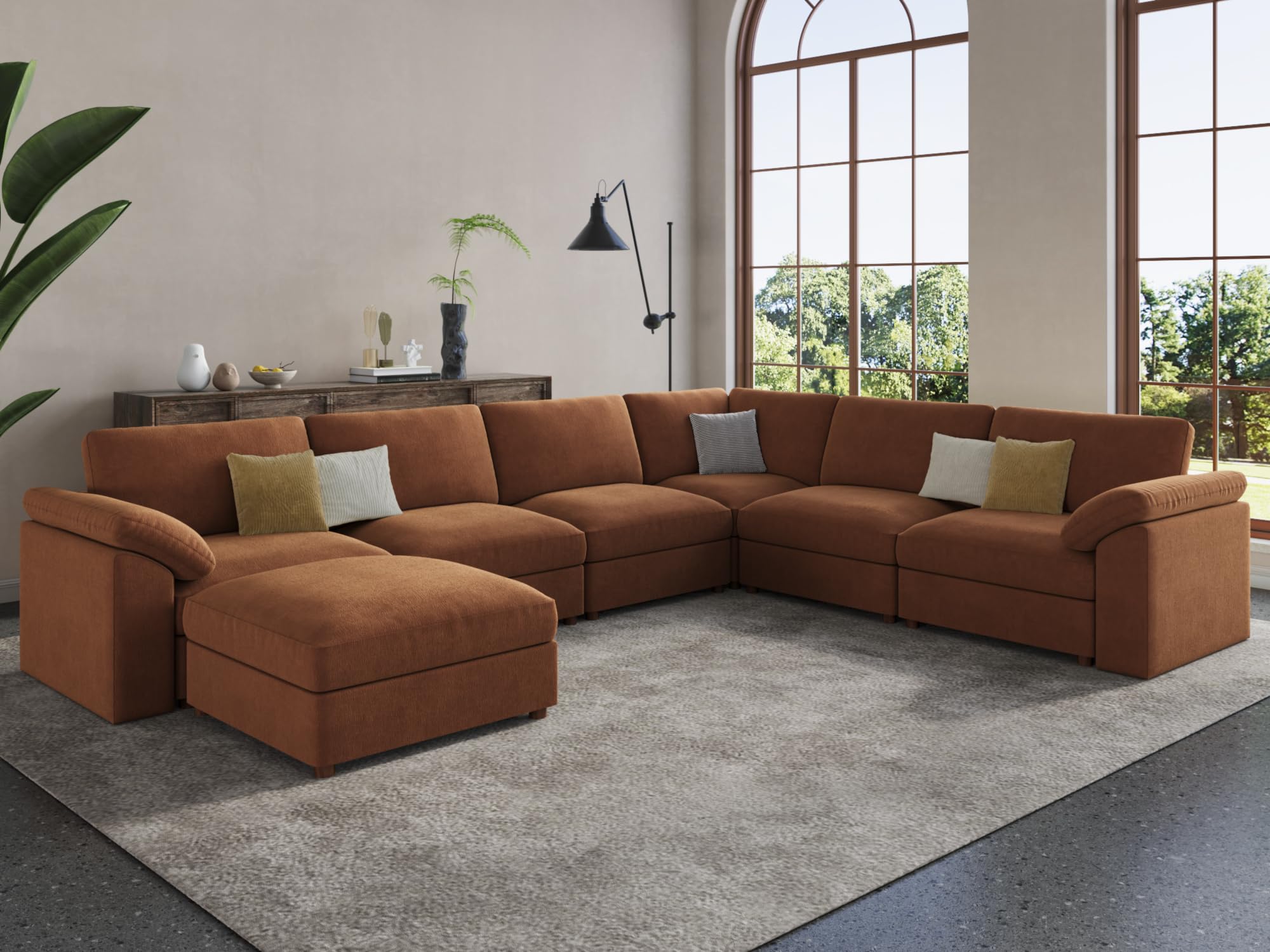 EASE MOOSE Oversized Sectional Modular Sofa Chenille
