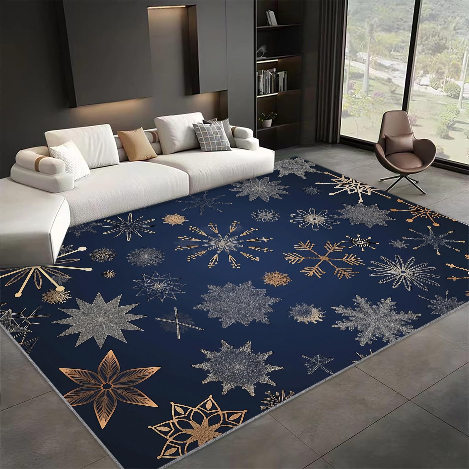Tapis de chambre doux et lavable en machine pour grand salon antidérapant