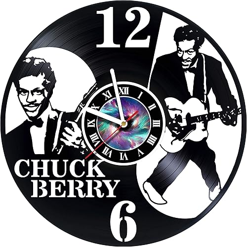 Chuck Berry  Reloj de pared de vinilo para regalos únicos para cumpleaños, películas, Navidad, ideas para niños, niñas, hombres, mujeres, adultos,