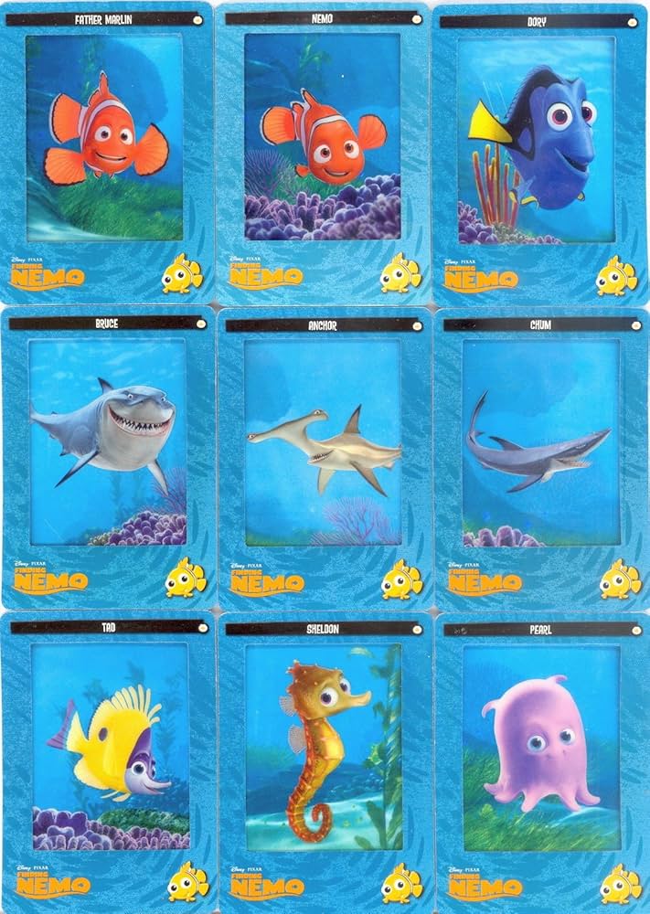 FINDING NEMO MOVIE FILMCARDZ 2003 ARTBOX COMPLETE BASE CARD SET OF