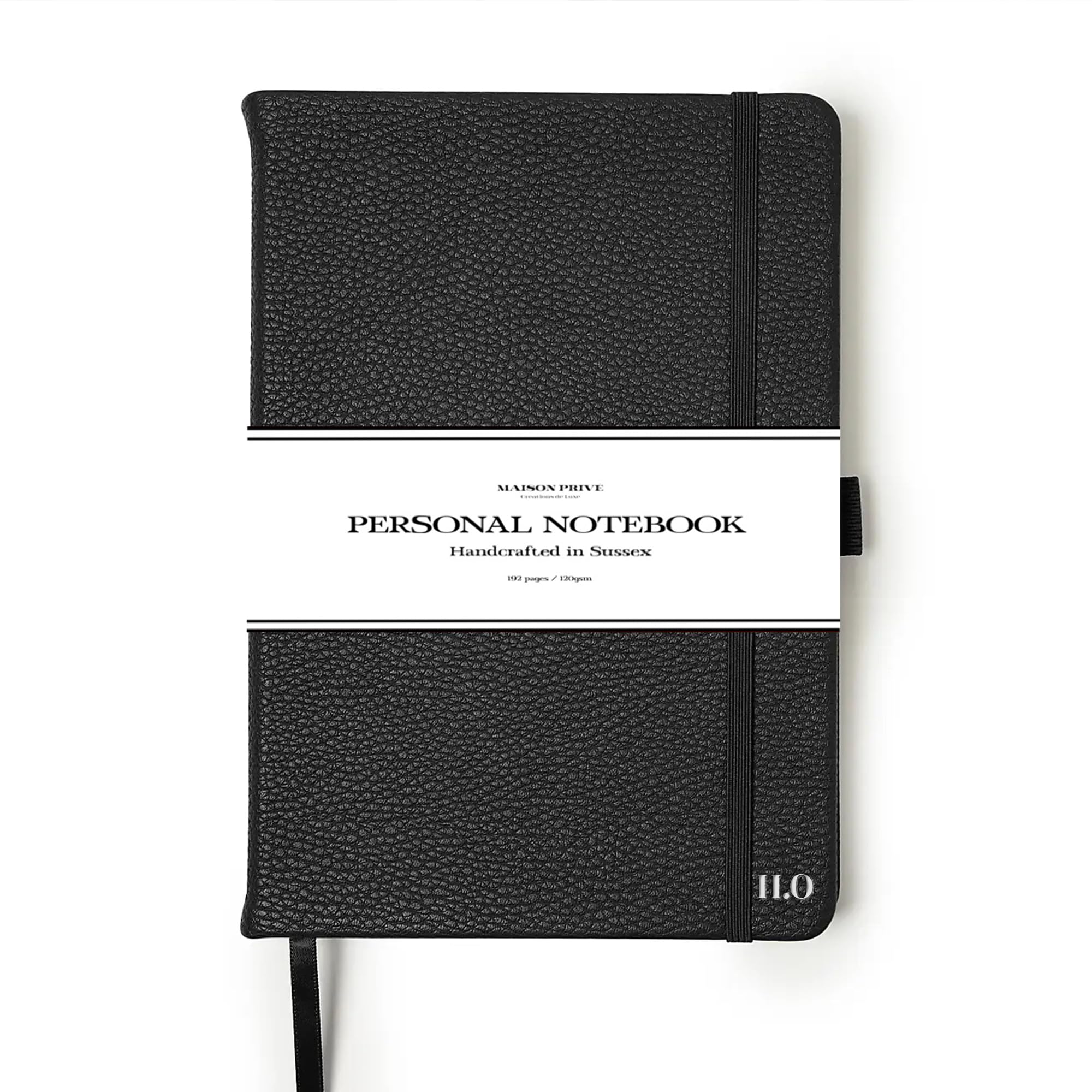 Maison Prive Personalised Notebook - A5 journal | Vegan Leather Journal Notebook | Daily Journal Book | Luxury Lined Writing Book | Journals For Women | Journal For Men | A5 Hardback notebook (Black)