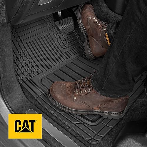 Miniatura 8 de CAT ToughLiner - Tapete negro para piso de automóvil, borde resistente para adaptarse a camiones y SUV, tapete de goma inodoro para todo tipo de