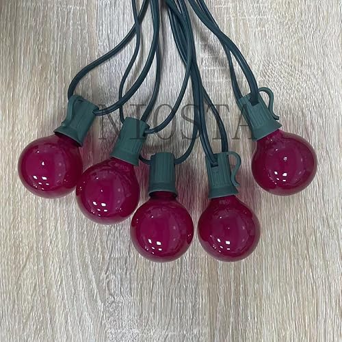 Miniatura 5 de Paquete de 25 bombillas de repuesto G40, bombillas de vidrio incandescente de 5 W 120 V, para tira de luces E12 para exteriores, rosa esmerilado