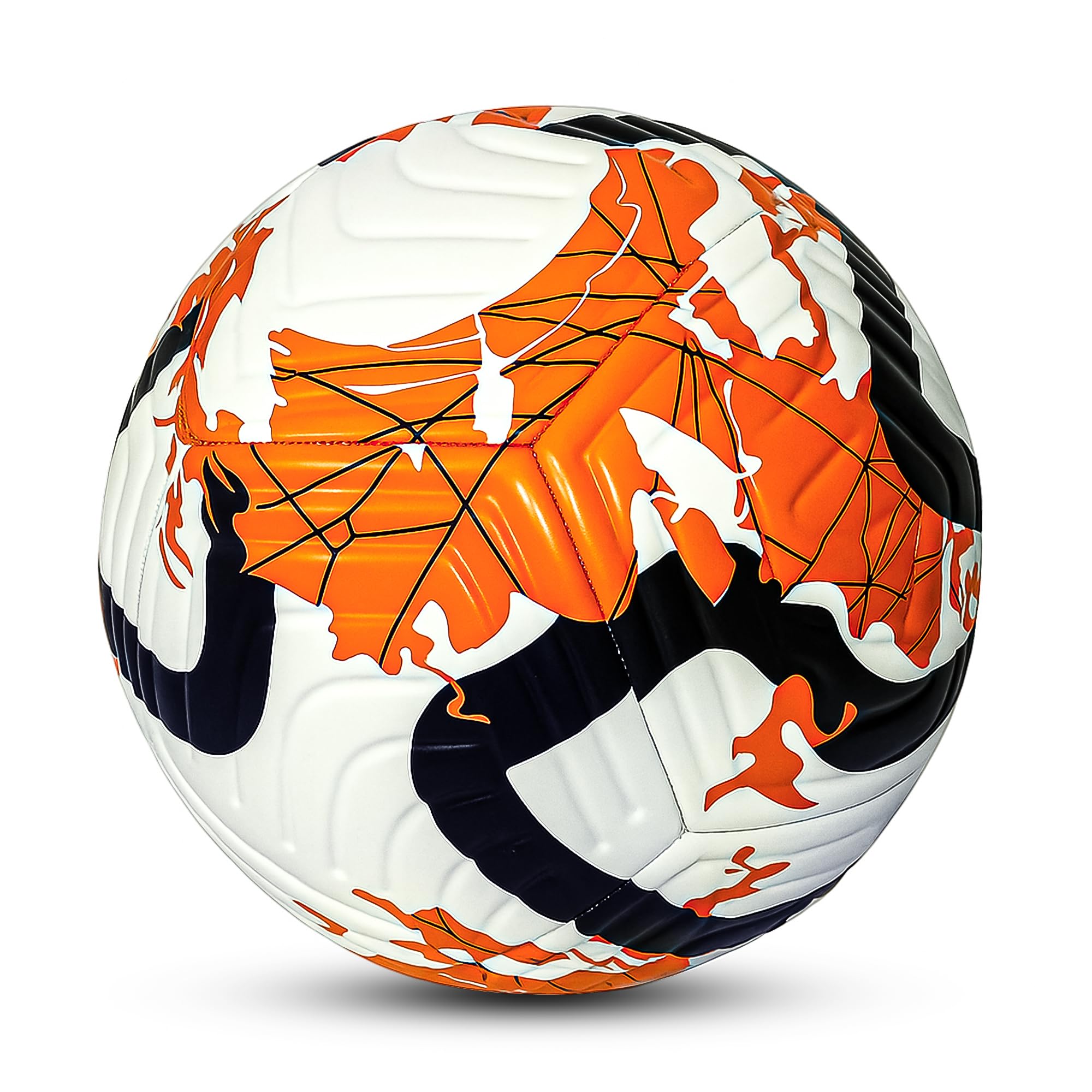 All Surface Size 5 Football Ball for Training & Matches – Durable Soccer Ball Size 5 with Strong Grip & Long Air Retention Orange and White