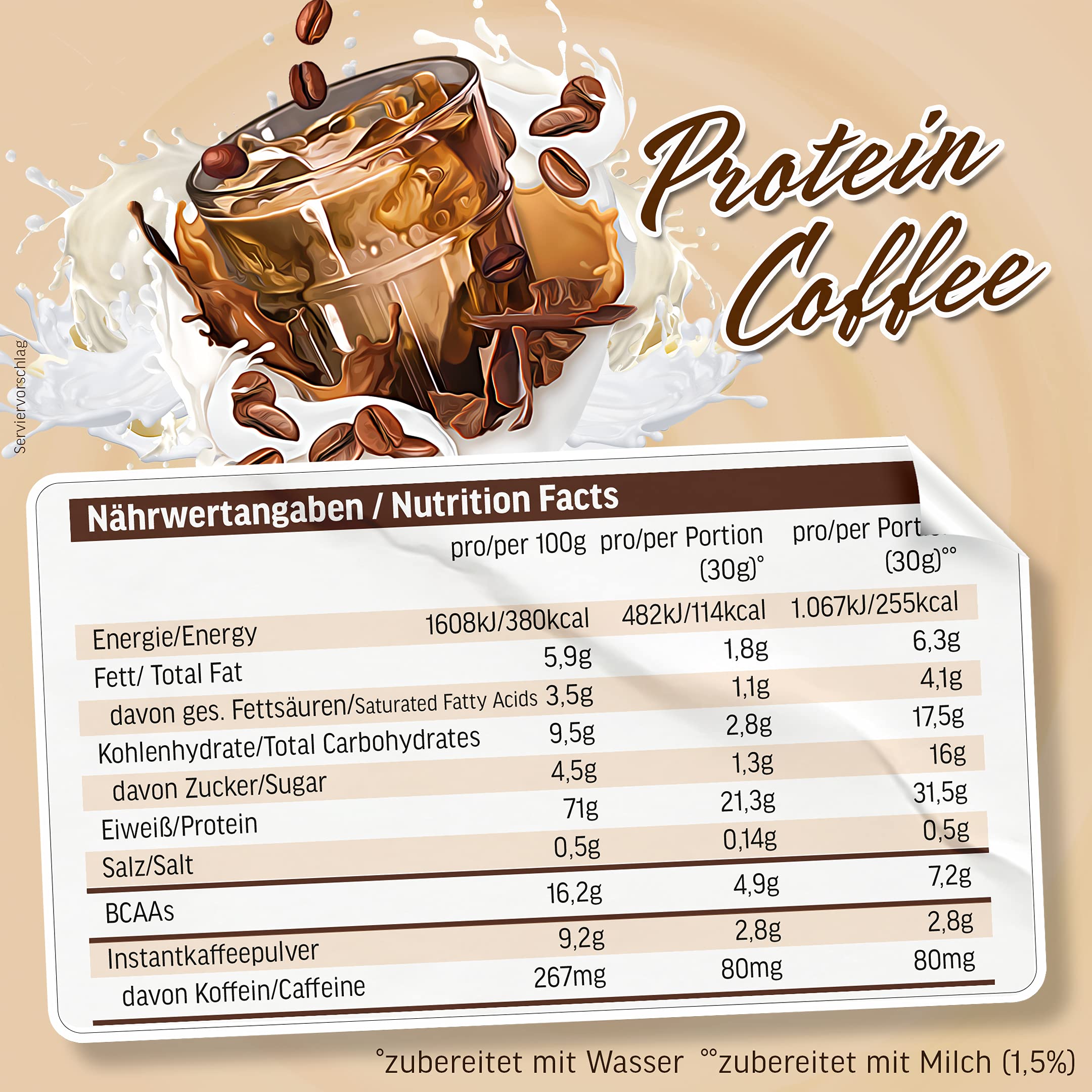 ALL STARS Protein Coffee 600g - Kaffee Proteinpulver mit 21g Eiweiß pro Portion und 80mg Koffein, Hochwertiger Aminosäuren Komplex, Zucker- und fettarm