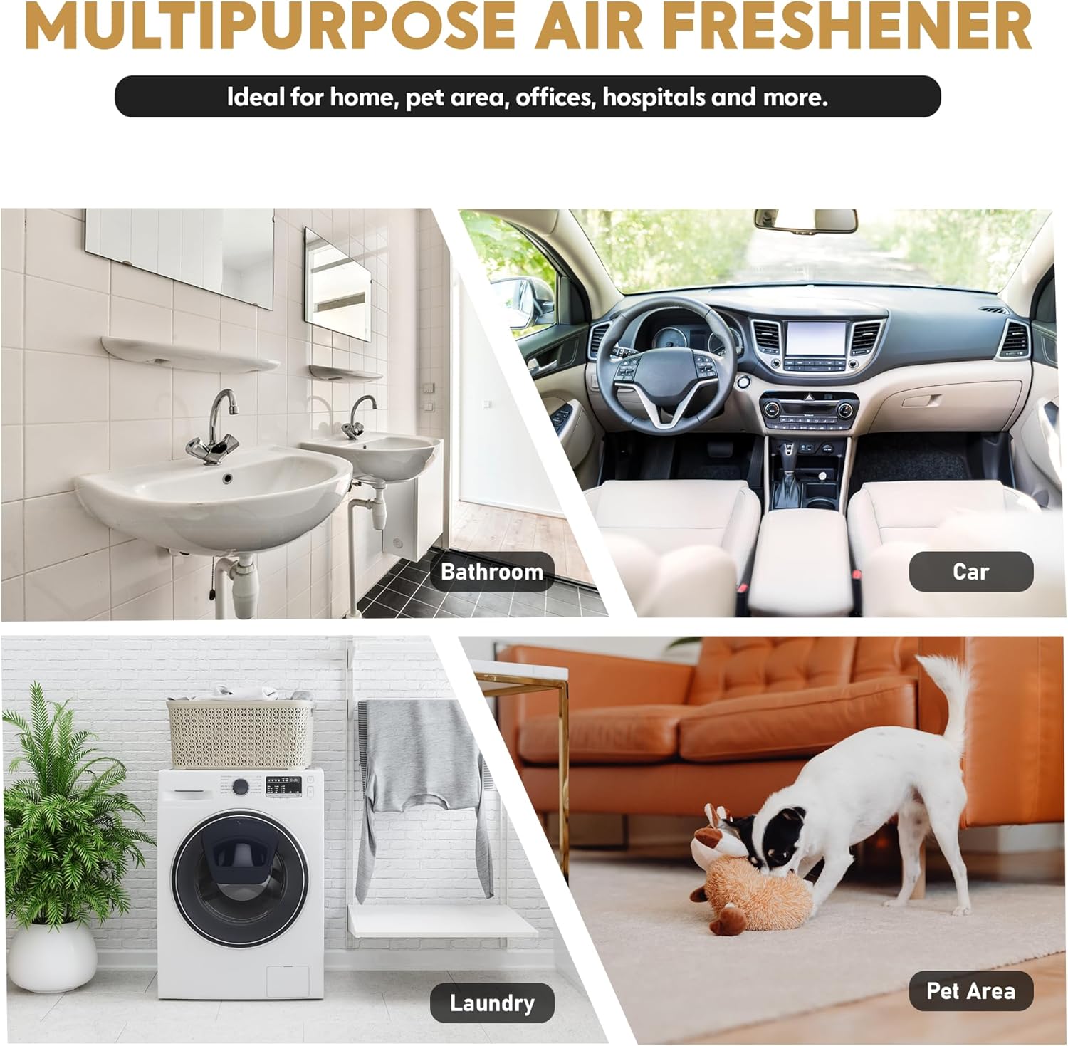 WIZARD Odor Eliminator Gel Beads - 12 oz, Pack of 12 - Air Freshners For Bathroom. Rooms, Per Areas and Car Freshner (VANILLA LAVENDER)