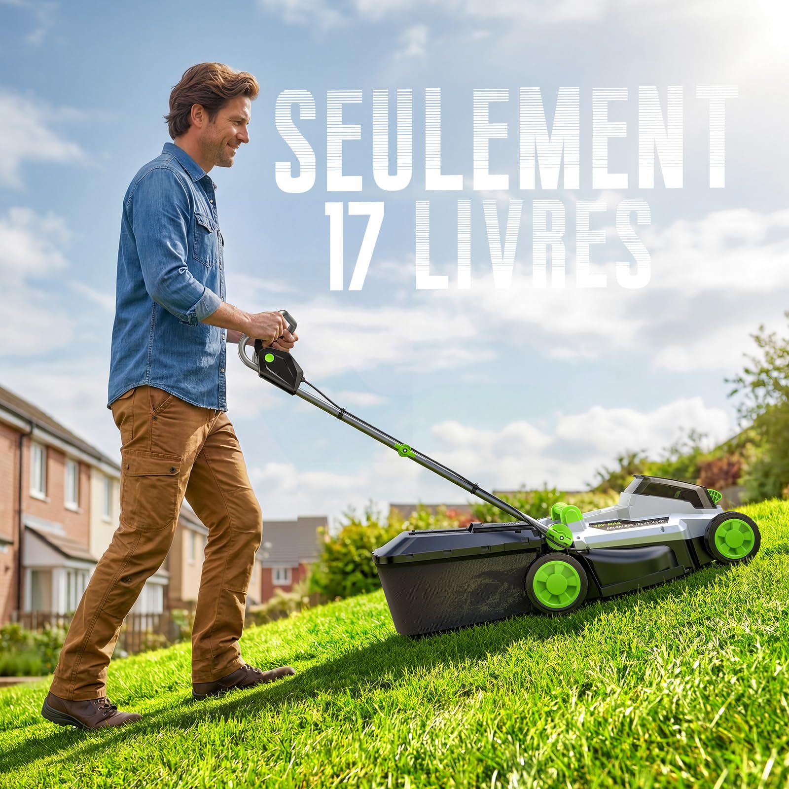 ETOOLAB Akku-Rasenmäher 40V (2x20V), 33cm Schnittbreite, bis 280 m², Brushless, Mulch-Kit, 30L Fangkorb, 25-75 mm Schnitthöhe, 2X 4,0 Ah Akkus+Ladegerät