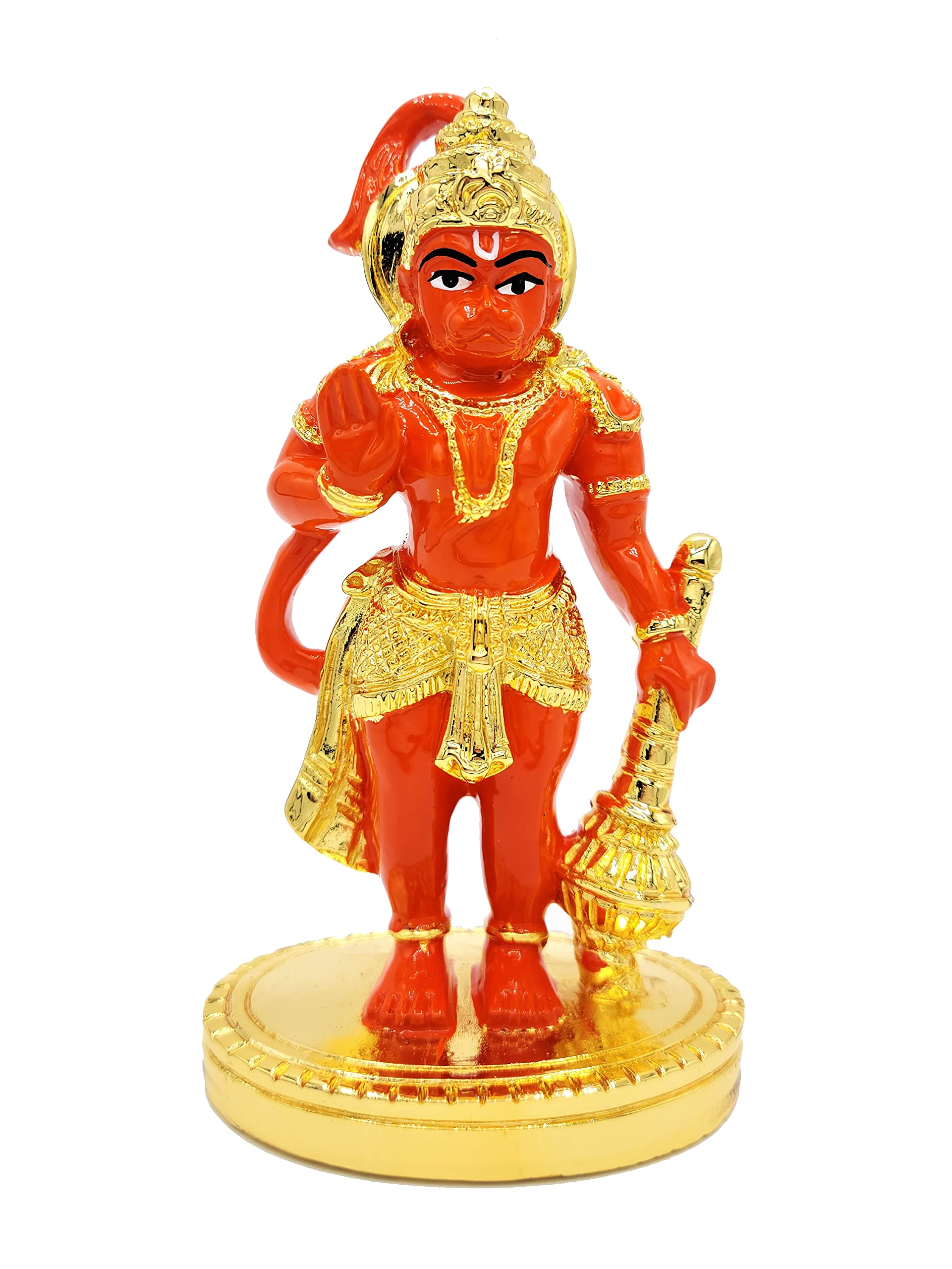Buy Hanuman Statue 4" Hindu God of Strength, Gold Plated Resin Statue