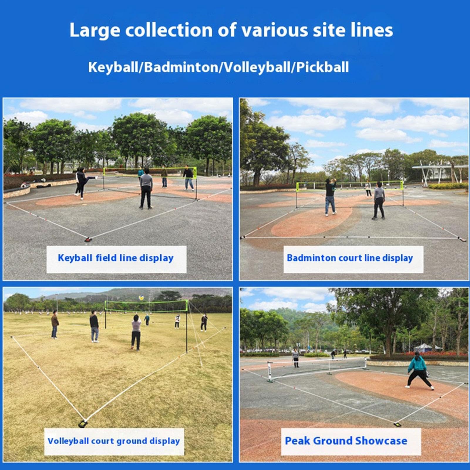 Badminton-Grasplatz-Linien – Outdoor-Trainings-Grenzmarker, Begrenzungsmarkierungen, Volleyballplatz-Linien, Sport-Pickleballplatz-Marker für Outdoor-Tenniszubehör