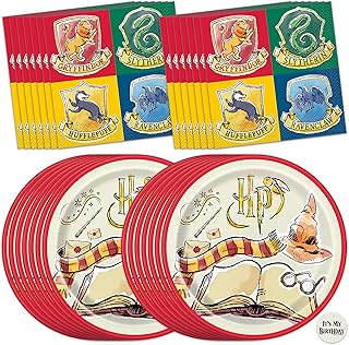 Harry Potter Birthday Decorations | Harry Potter Plates and Napkins Party Decorations | Serves 16 Guests | Officially Licensed