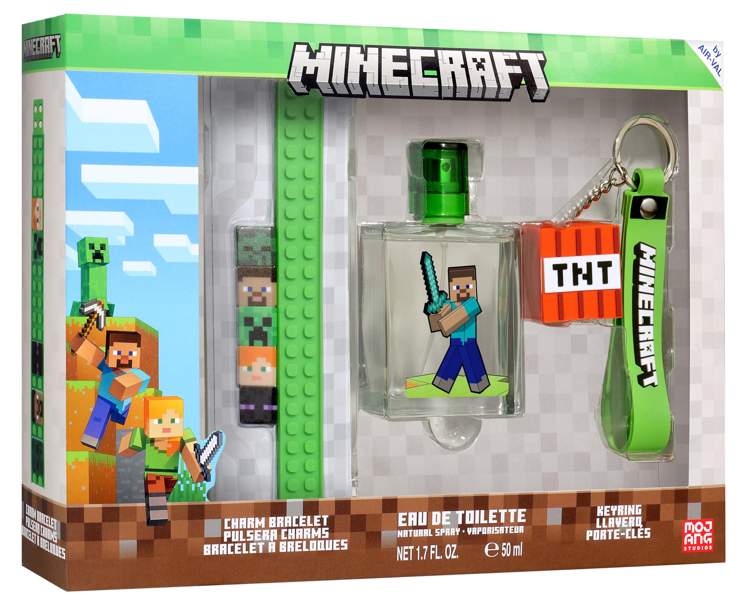 Minecraft Coffret avec EDT 50 ml, bracelet et porte-clés